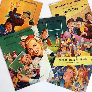 1940s-1950s University of Idaho Football Program, Vandal Football Collectible, Sports Memorabilia,