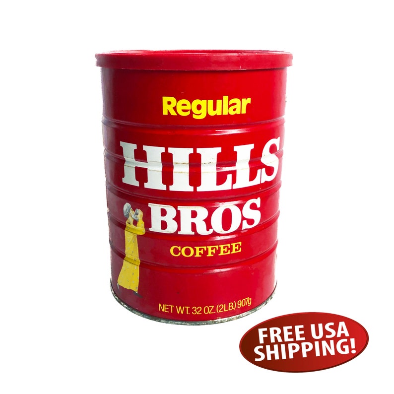 1970s Hills Bros Coffee Tin 2 Lb. Hills Brothers Coffee Can Etsy