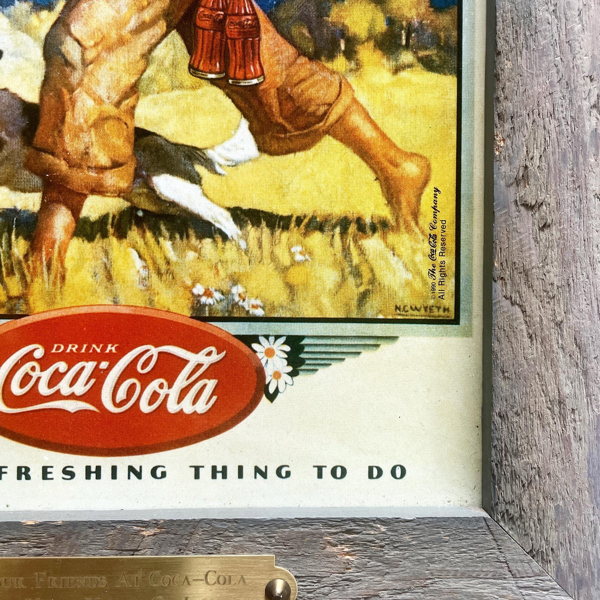 Vintage Coca-cola Framed Print: N.C. Wyeth Boy Fishing With Dog - Etsy