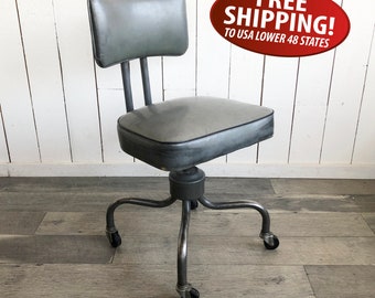 Mid-Century Sturgis Posture Office Chair, Task Chair, Tanker Chair, Office Chair, Steno Chair, Industrial Age, 1950s-1960s Office Prop