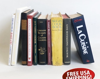 Vintage Cookbook Bundle, 1960s-80s Recipe Books, One Foot of Books, Foodie Decor, Bridal Gift,