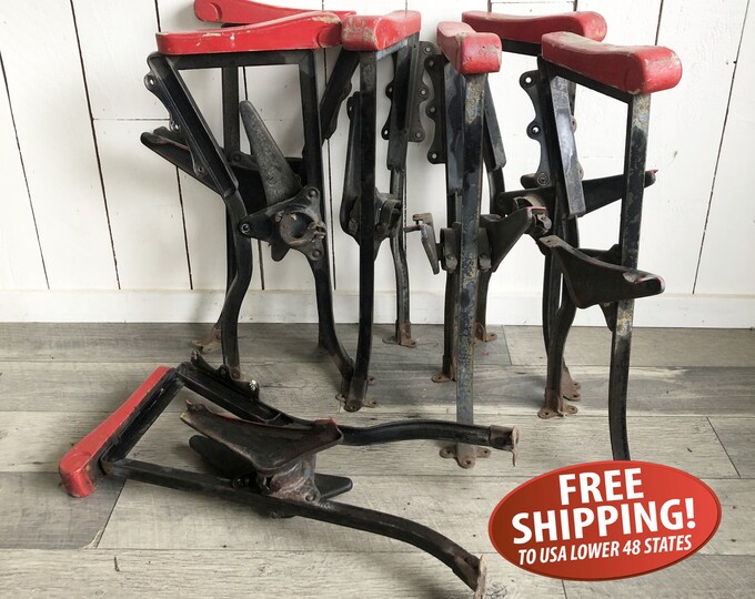 Early 20th Century Cast Iron Theater Seat Framelegs, Auditorium Chair