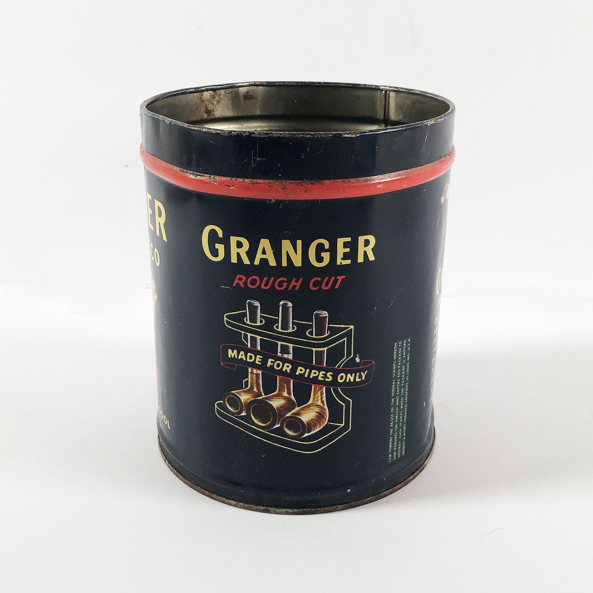 1940s Granger Tobacco Tin, Pipe Tobacco Can - Liggett & Myers Tobacciana