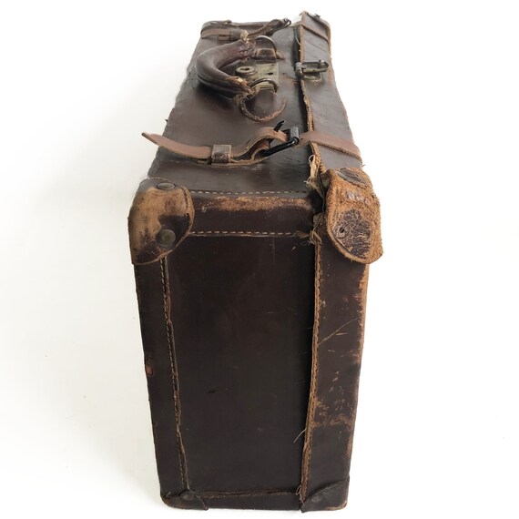 1930s-1940s Distressed Belber Leather Suitcase, S… - image 4