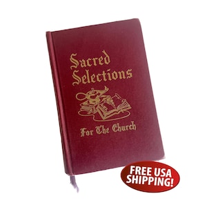 Sacred Selections For the Church Hymn Book, 1960s Hymnal, Christian Song Book, Praise Book, Church of Christ Hymnal
