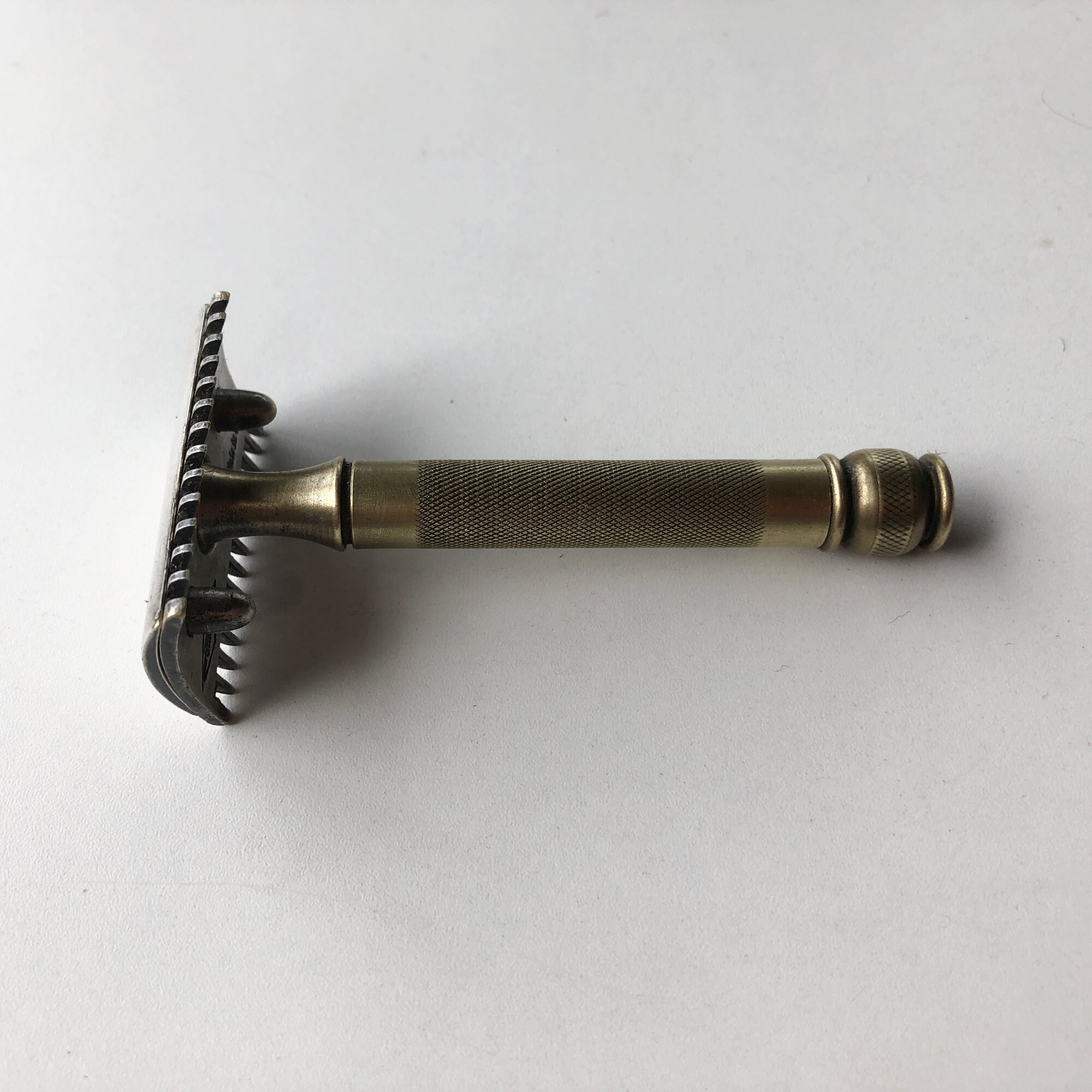 Vintage Gillette Long Comb Razor: 1920s-30s Brass & Nickel Shaving ...