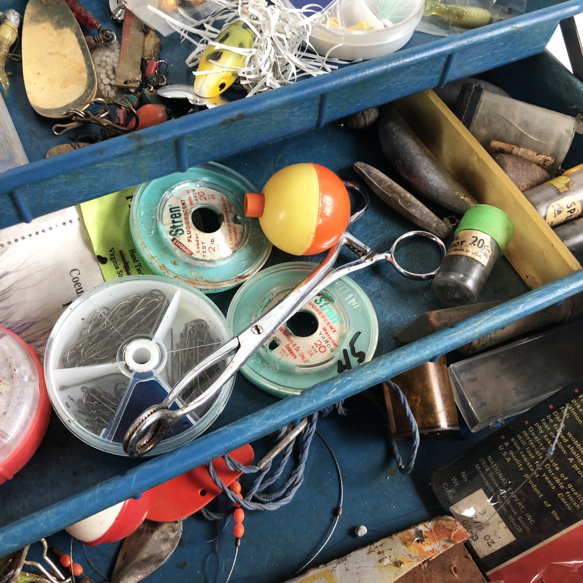 Vintage Blue Fiberglass Tackle Box: Mid-century Fishing Lures & Gear - Etsy