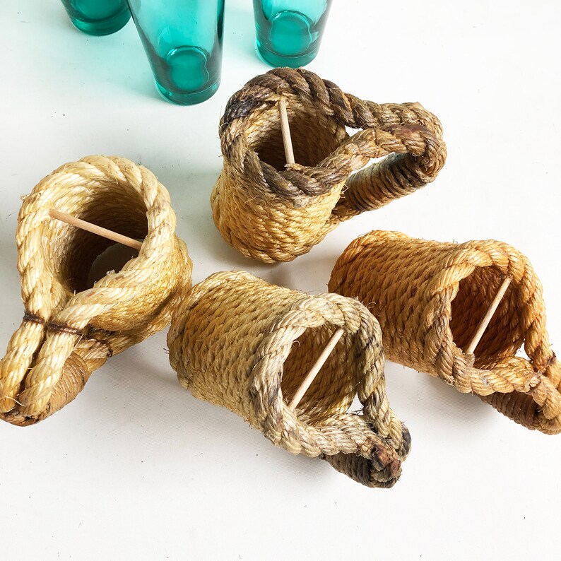 Midcentury Nautical Rope Wrapped Ice Bucket With Matching Etsy