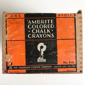 Old Ambrite Colored Chalk Crayons Wooden Box, Artist Box, Studio ...