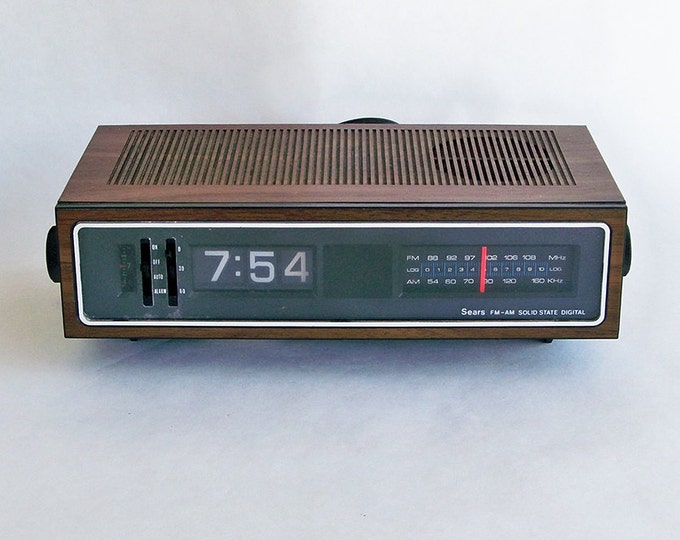 1970s Sears Flip Number Clock Radio With Working Clock Etsy