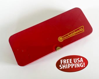 Vintage 1960s Outers Gunslick Revolver Cleaning Kit No. 479 - Red Metal Box