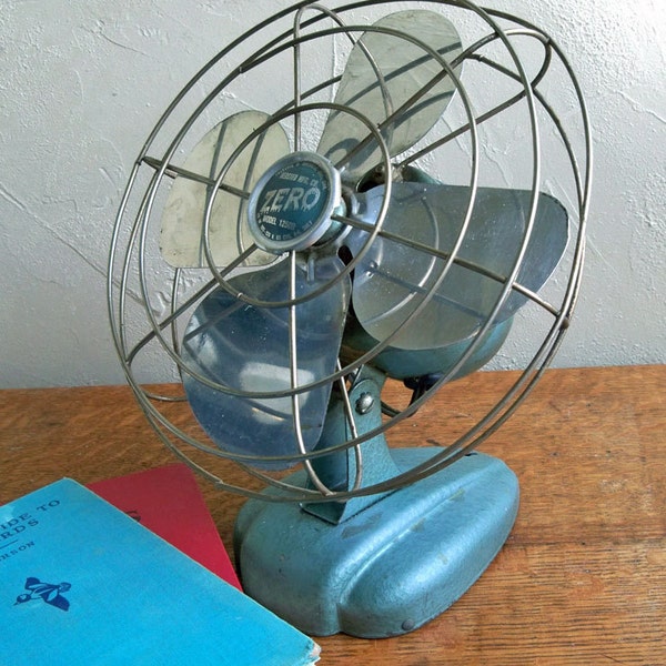 Mid-Century Bersted Zero Model 1250R Electric Fan "Cool Industrial Age Design Lines"