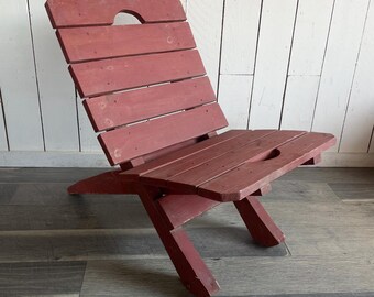 【mame】IDEE⭐︎CONVENT CHAIR  ② Rustic Home-made Wood Slat Lawn Chair, Two Piece Scissor