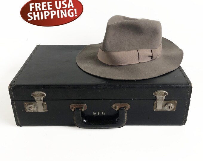 1950s Hardsided Briefcase With Initials ERG, Attaché Case, Small