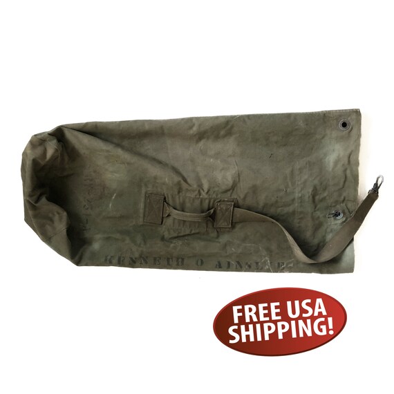 World War II Korean War Era U.S. Army Canvas Duffel Bag Duffle