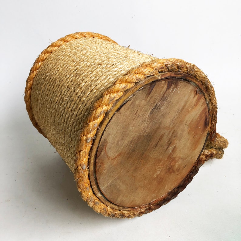 Midcentury Nautical Rope Wrapped Ice Bucket With Matching Etsy