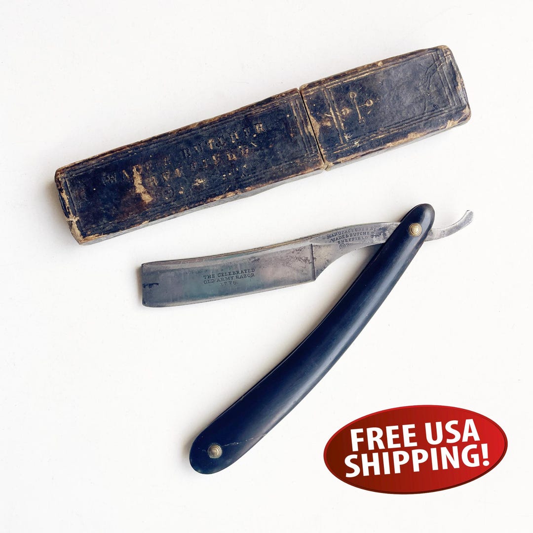 Antique Late 1800s Wade & Butcher Celebrated Old Army Razor 1776 With ...