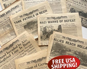 WWII Stars and Stripes Newspaper 1944 Editions: World War Two Collector, Militaria, Historical News