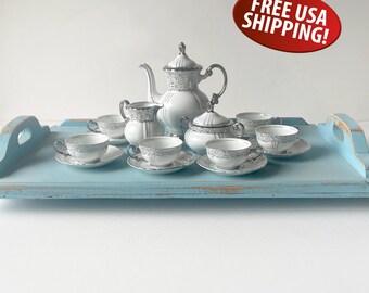 1960s SEYEI Tea/Coffee Service Set: Pattern 1031, Teapot, Cream & Sugar, 6 Teacups/Saucers