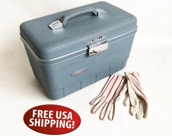 Nice Original Vintage 60s 70s Sears Courier Beige Make-up Case
