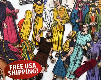 A Bundle of Midcentury Bible Story Flannel Board Characters, Sunday ...