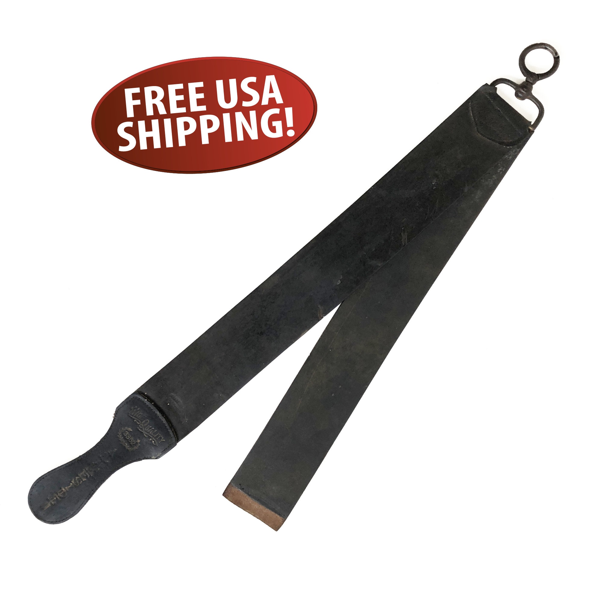 BeaverCraft Leather Paddle Strop 9 x 3 in with Polishing Compound LS1P1 Knife Strop Leather Strops for Sharpening Knives Leather Stropping Block
