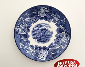 Enoch Woods イングリッシュシーナリー　オーバル皿　横30cm　４枚 Vintage Woods Ware Enoch Wood's English Scenery Blue and White