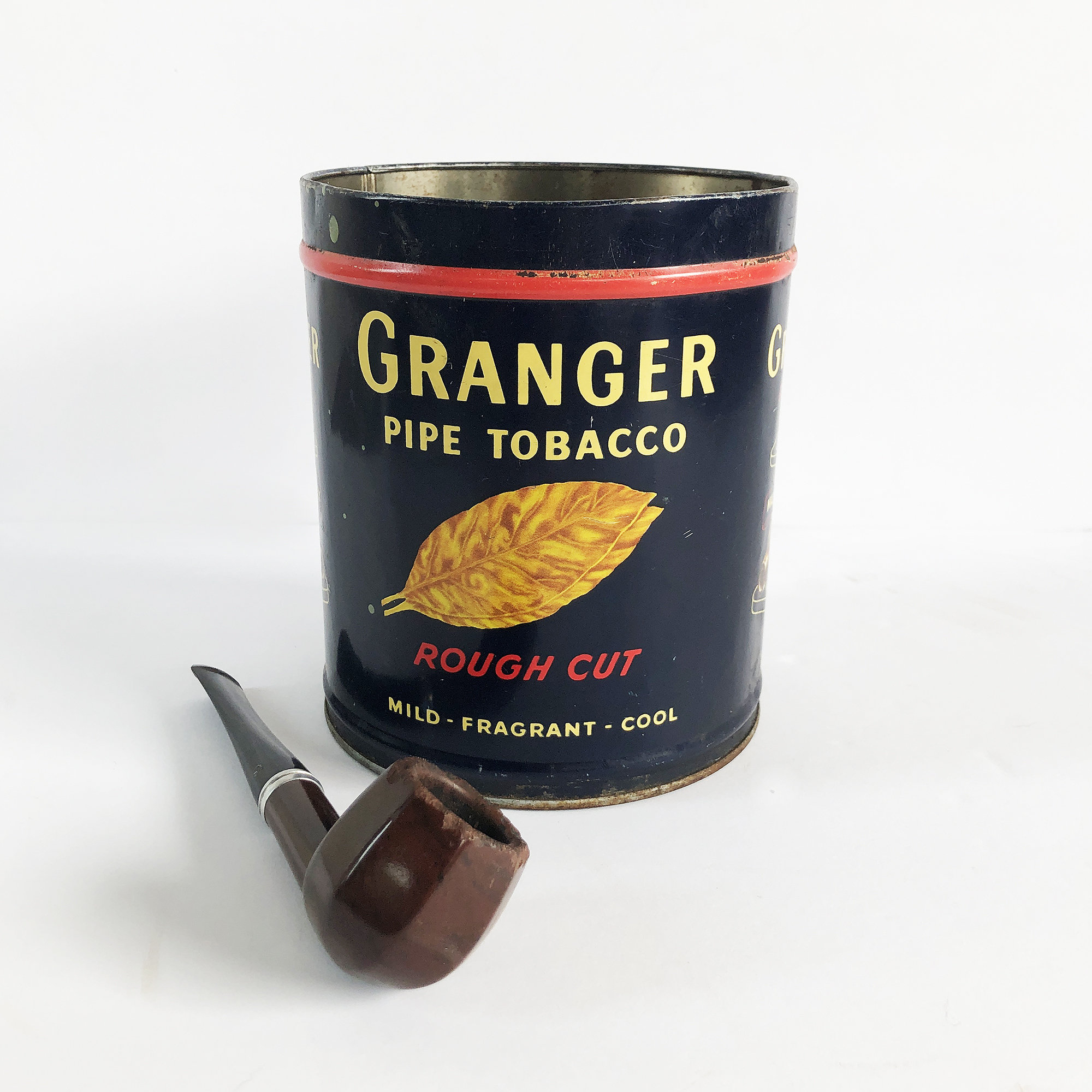 granger pipe tobacco history 1940s Granger Tobacco Tin, Pipe Tobacco Can - Liggett & Myers Tobacciana