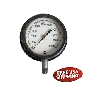 Vintage U.S. Gauge 3&quot; diameter Pressure Gauge, USG Pressure Gauge - Ready for Steampunk Project or Prop