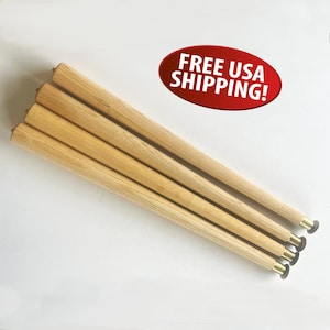 Set of Four Mid Century Modern 21.5&quot; Stiletto Table Legs, Unused New-Old-Stock,  Danish Modern, Eames Era Tapered Legs