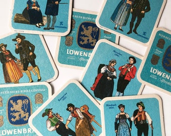 1970s-80s Löwenbräu Beer Coaster, German Beer Coaster, Bier Coaster, Octoberfest, Oktoberfest, Brewiana - FREE USA SHIPPING