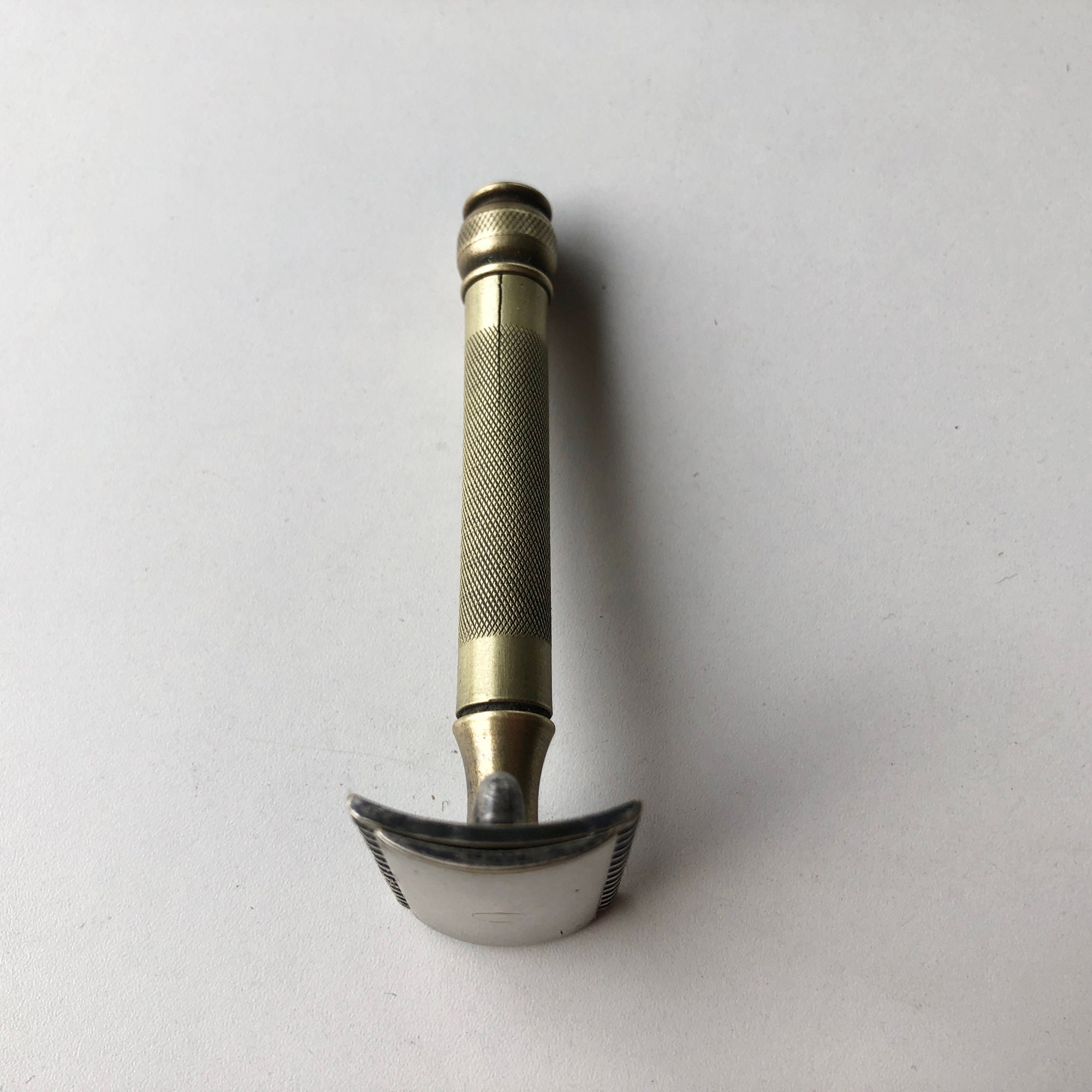 Vintage Gillette Long Comb Razor: 1920s-30s Brass & Nickel Shaving ...