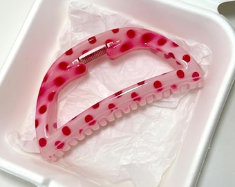 Cute Strawberry Polka Dot Hair Clips, Acetate Hair Claw, Wedding Bridal Hair Clips, Friendship Gifts, Women Hair Accessories
