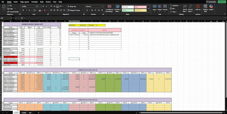 Medical/laboratory Supply Excel Template - Etsy
