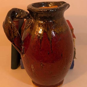 Vintage studio glazed pottery pitcher
