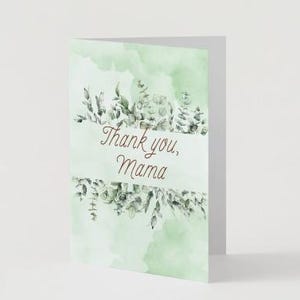 Cartão de Dia das Mães com Poema | Cartão Verde-Sálvia para Imprimir | Amor de Mãe | Download Instantâneo | Presente Sentimental para o Dia das Mães