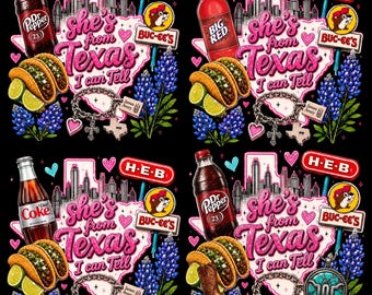 She's From Texas I Can Tell Pink PNG Bundle