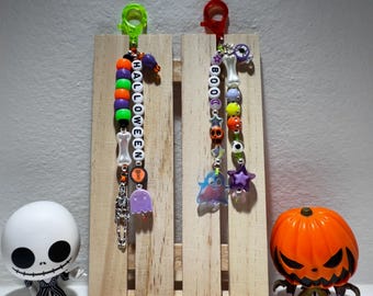 Brelok z koralikami na Halloween: Duch, dynia, zawieszka na torbę