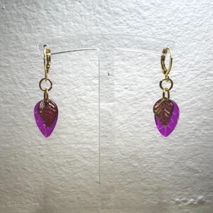 Gold Stainless Steel Leaf Dangle Earrings: Funky Jewelry