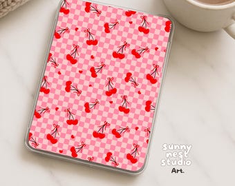 Inserto Kindle Coquette Cherry Hearts: modello custodia trasparente (file digitale PDF, 9 dimensioni)