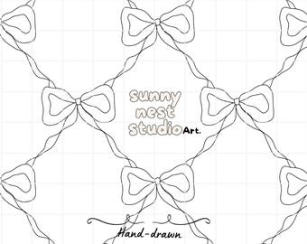 Ribbon Frame Seamless Template PNG | Transparent Background Frame for Procreate & Photoshop | Seamless Pattern Frame Digital PNG 300 DPI