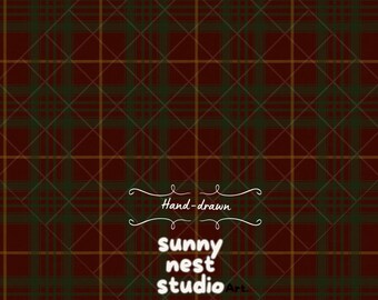 Ralph Lauren Inspired Red Green Plaid Seamless Pattern with Linen Texture Overlay | Classic Tartan Digital Paper | Preppy Christmas