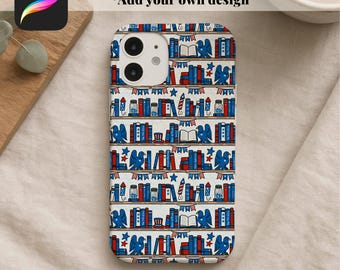 Iphone Procreate Mockup: Seamless Pattern Design Template (Digital Download)