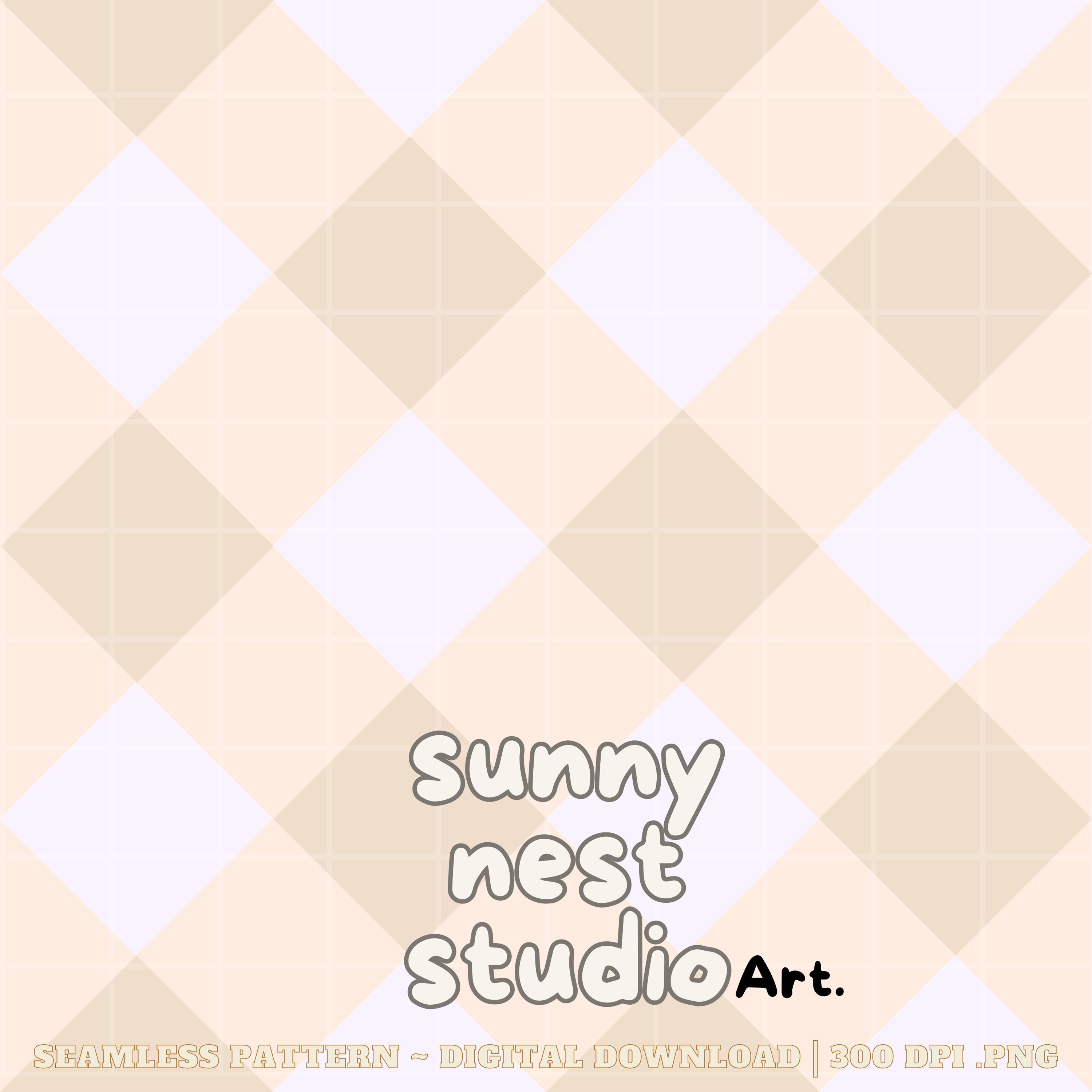 Cozy Pastel Checkerboard Seamless Pattern 300 DPI Instant Digital ...