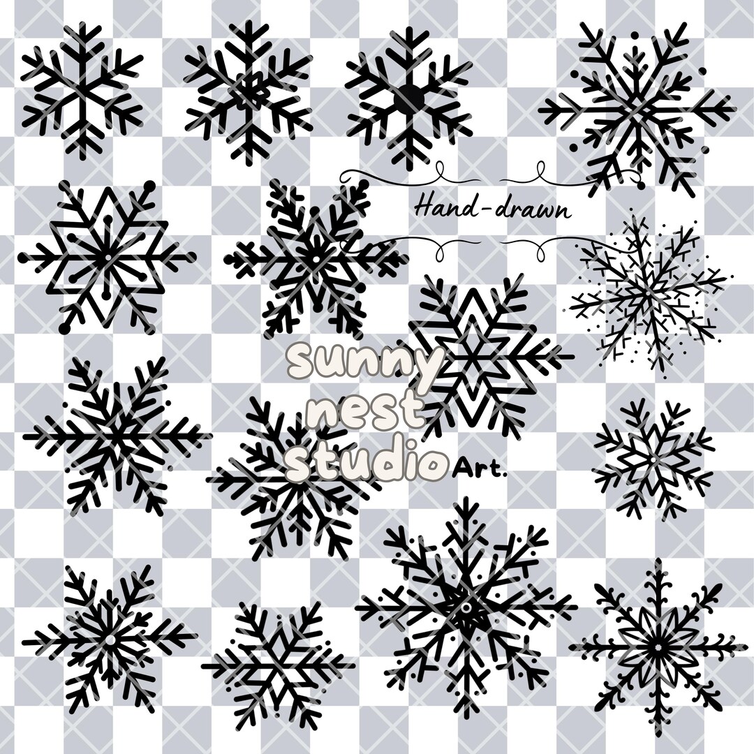 Snowflake Procreate Stamp Brushes | 15 Nordic Winter Stamps | Christmas ...
