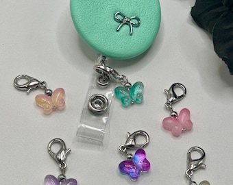 Butterfly Badge Reel Charm Interchangeable ID Badge Charm Cute Nurse Gift Teacher Gift Pastel Butterfly Charm Work Accessories