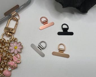 Mini Phone Tether Tabs Pack of 4 Universal Phone Strap Adapter Phone Wristlet Insert Phone Charm Metal Attachment Tabs