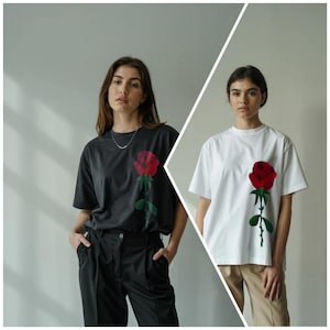 Custom T Shirt Personalized Hand-embroidered t-shirt/ Customized T-Shirt / Made in India / Flower's T-shirt / Embroidered tshirt