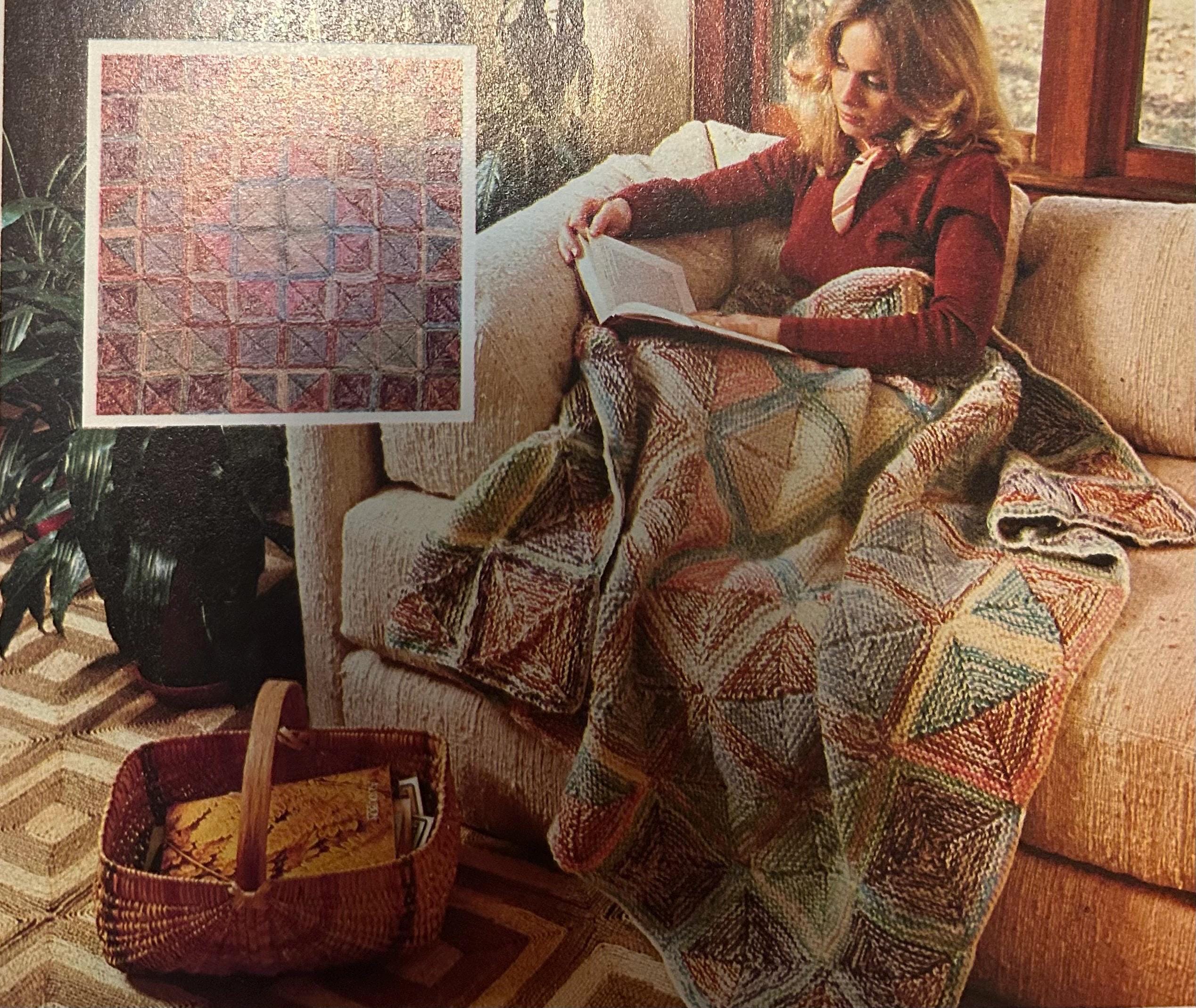 38 Beautiful Crochet Quilt Patterns You Will Want to Make 38 1970s Vintage Crochet Cozy Quilt-Patterned Throw Blanket