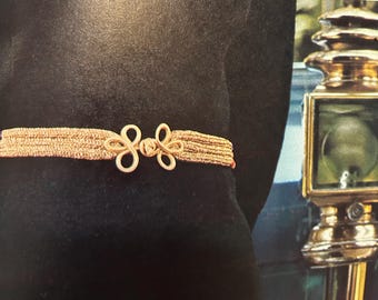 1970s Vintage Gold Coil Belt Knitting Pattern